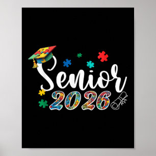 Affiche Puzzle Autistique Autisme Graduation Senior 2026 B