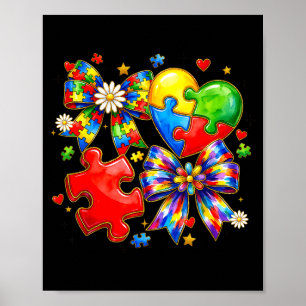 Affiche Puzzle collage noeud coquet autisme sensibilisatio