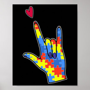 Affiche Puzzle coloré de sensibilisation à l'autisme en la