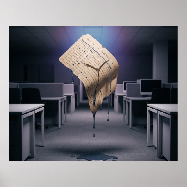 Affiche Puzzle de la carte de pointage fondue (Devant)