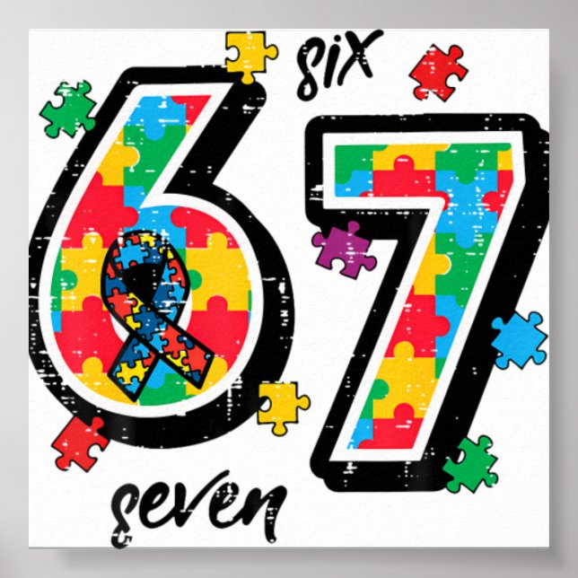 Affiche Puzzle de sensibilisation à l'autisme 6 7 Si (Devant)