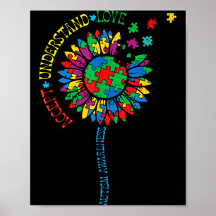 Affiche Puzzle de tournesol de sensibilisation à l'autisme