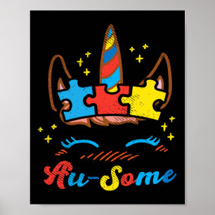 Affiche Puzzle de visage de licorne Ausome Sensibilisation