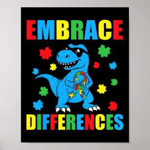 Affiche Puzzle Dinosaure T-Rex Accepter les Différences Au