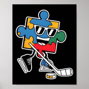 Affiche Puzzle Hockey sur glace Sensibilisation à l'autism