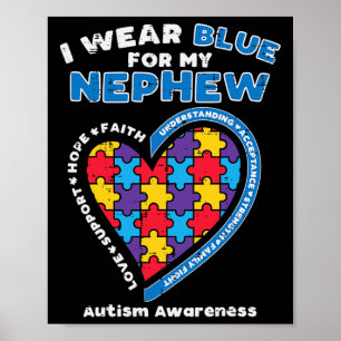 Affiche Puzzle Je Porte Bleu Nephew Sensibilisation sur l'