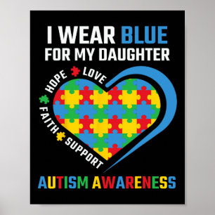 Affiche Puzzle Je Porte Du Bleu Pour Ma Fille Sensibilisat