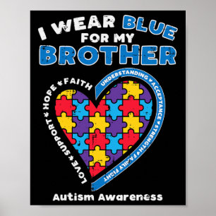 Affiche Puzzle Je Porte Du Bleu Pour Ma Sensibilisation su