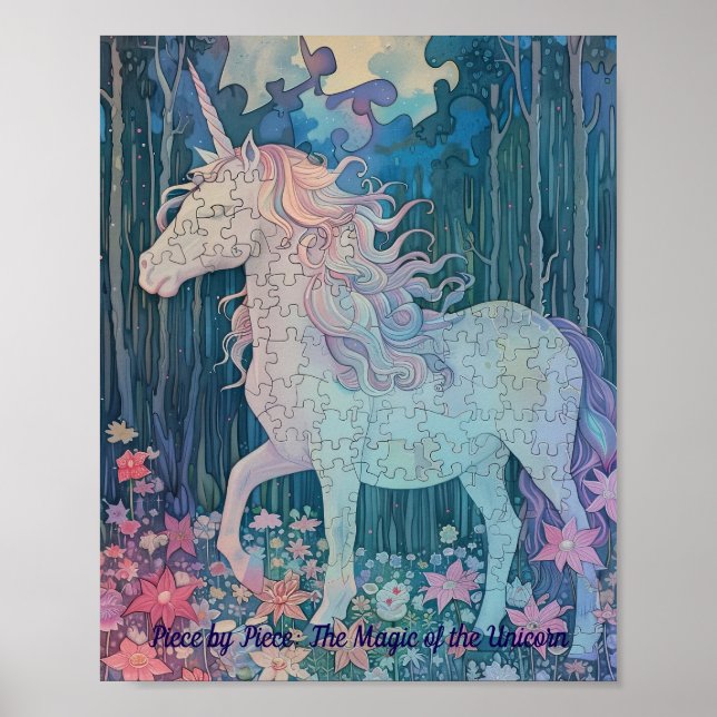 Affiche Puzzle Licorne Pastel Rêveur (Devant)