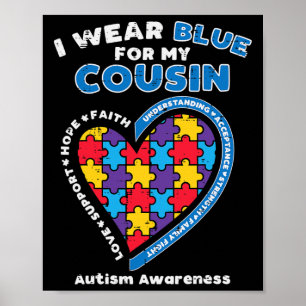 Affiche Puzzle Porter Bleu Pour Mon Cousin Sensibilisation