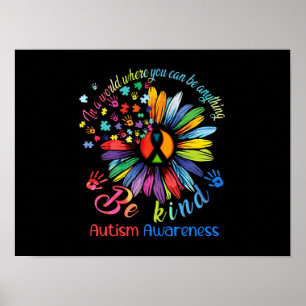 Affiche Puzzle Sunflower Be Kind Autism Awareness Support