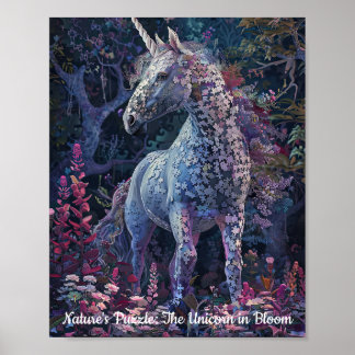 Affiche Puzzle Unicorn Jardin enchanté