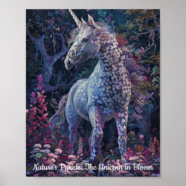 Affiche Puzzle Unicorn Jardin enchanté (Devant)