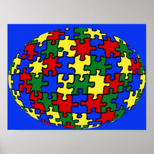 Affiche Puzzle World Card