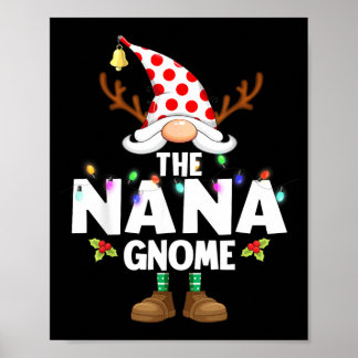 Affiche Pyjama assorti de Noël Nana Gnome