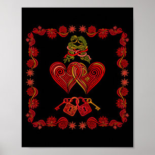 Affiche Pyjama Coeur pour Couple de la Saint-Valentin Homm