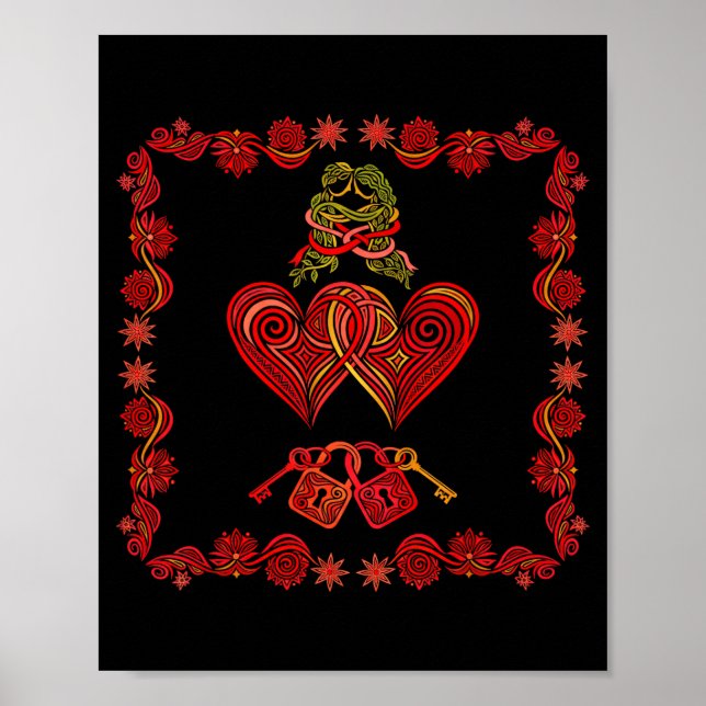 Affiche Pyjama Coeur pour Couple de la Saint-Valentin Homm (Devant)