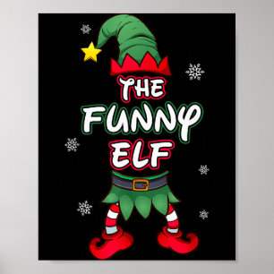 Affiche Pyjama de Noël drôle d'elfe Pjs de famille assorti