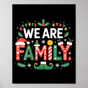 Affiche Pyjama de Noël drôle pour femmes We Are Family 202