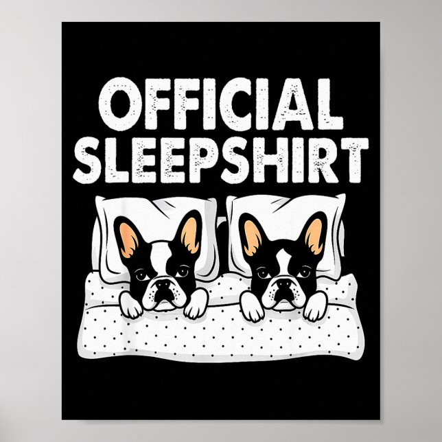Affiche Pyjama de nuit pour chien Boston Terrier  (Devant)