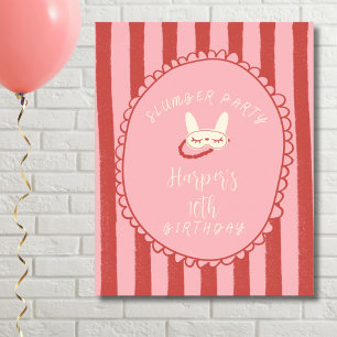 Affiche pyjama party veille d'anniversaire fille adolescen
