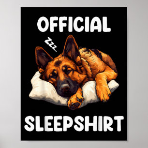 Affiche Pyjama pour amateur de chien Berger Allemand 