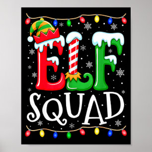 Affiche Pyjamas de Noël assortis pour famille Elfe Équipe 