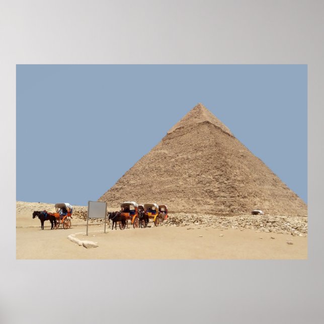 Affiche Pyramide de Khafre et une chaîne de chars (Devant)