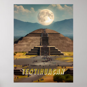 Affiche Pyramide de la Lune, Teotihuacan, Mexique Voyage