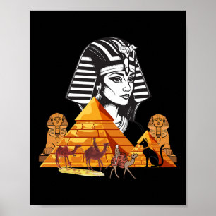 Affiche Pyramide de tête de la reine égyptienne Cleopatra 