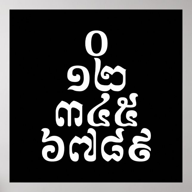 Affiche Pyramide des nombres cambodgiens - 0 12 345 6789 K (Devant)