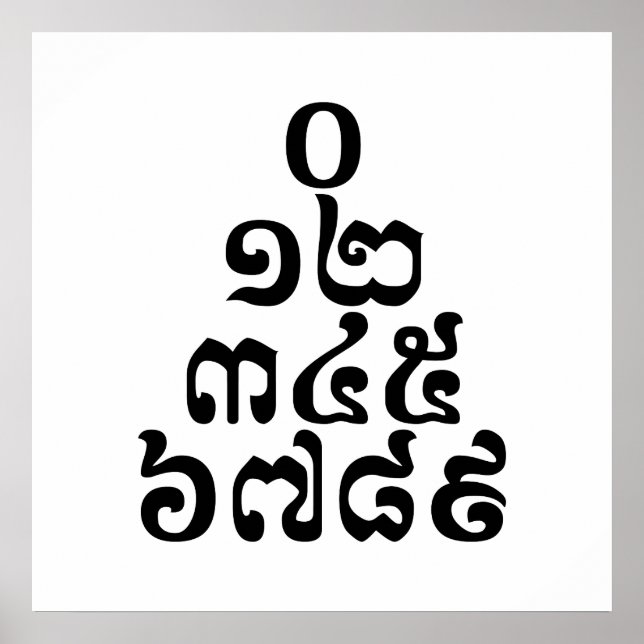 Affiche Pyramide des nombres cambodgiens - 0 12 345 6789 K (Devant)