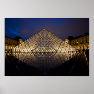 Affiche Pyramide du Louvre par l'architecte I.M. Pei à