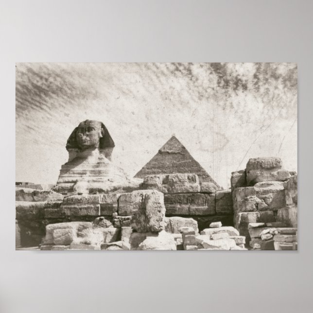 Affiche Pyramide Sphinx Égypte du milieu du siècle (Devant)