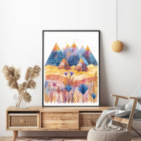 Pyramides Abstraites Colorful Desert Wall Art