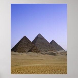 Affiche Pyramides dans le désert Le Caire, Egypte
