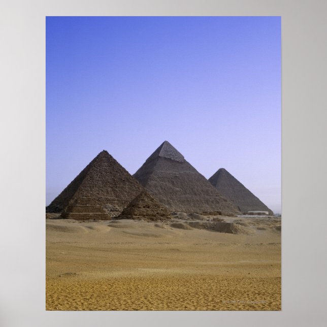 Affiche Pyramides dans le désert Le Caire, Egypte (Devant)