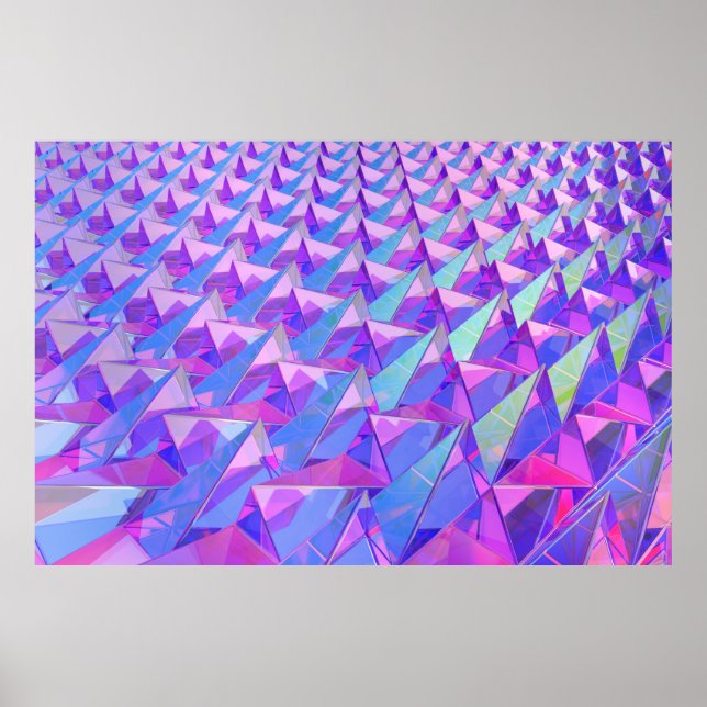 Affiche Pyramides de cristal colorées (Devant)