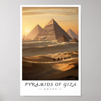 Affiche Pyramides de Giza Egypte Art mural, Monument histo