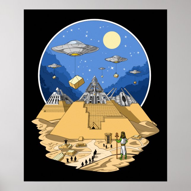 Affiche Pyramides égyptiennes Aliens (Devant)