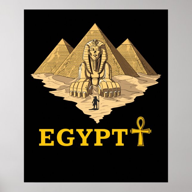 Affiche Pyramides égyptiennes antiques Sphinx Géométrie sa (Devant)