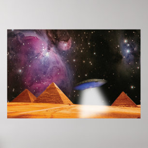 Affiche Pyramides Égyptiennes Giza Rencontre Espace et OVN