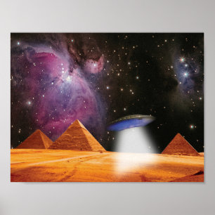 Affiche Pyramides égyptiennes Gizeh rencontre espace et OV