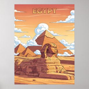 Affiche Pyramides et sphinx égyptiens identiques