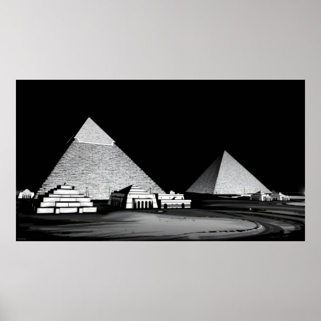 Affiche Pyramides noires et blanches (Devant)