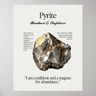 Affiche Pyrite Gem Crystal Signification Carte