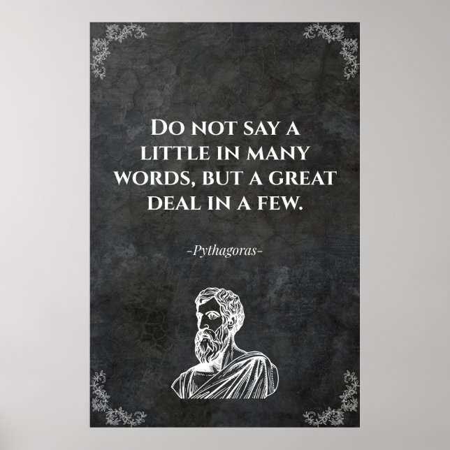 Affiche Pythagoras wise quote. Inspiration (Devant)