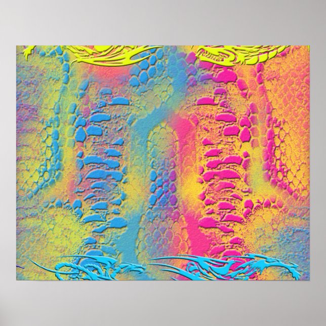 Affiche PYTHON - moderne fractale décorative - (Devant)