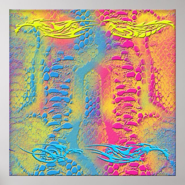 Affiche PYTHON - moderne fractale décorative - (Devant)