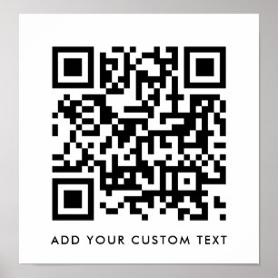 Affiche QR Code Minimaliste Nettoyer Simple Blanc Texte Pe